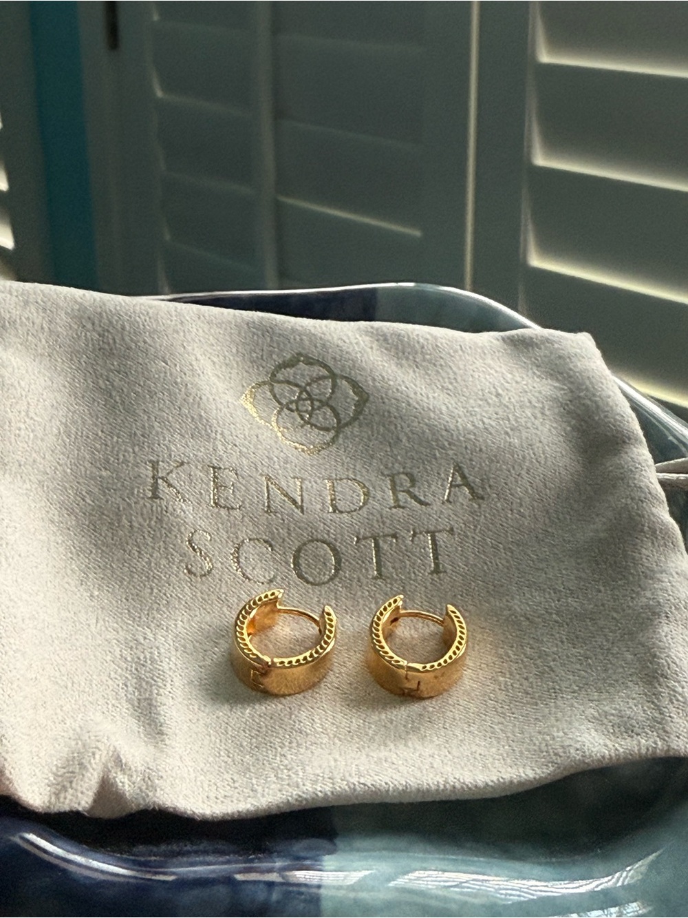 Kendra Scott Flat Small 14mm Hoop Earrings 18k Gold Vermeil